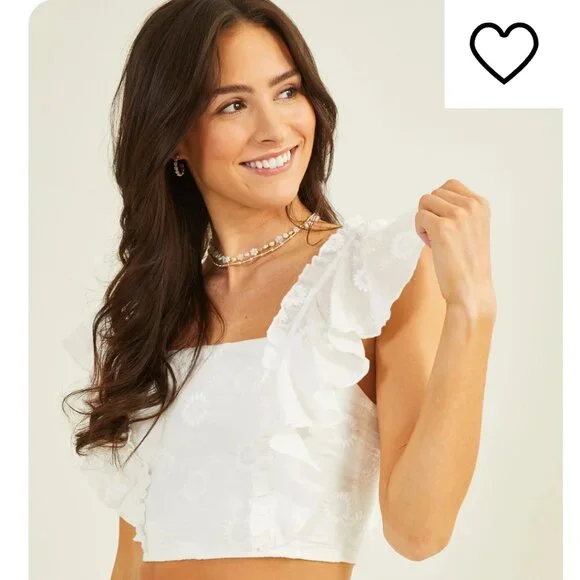 Altar'd State | Tops | Brynne Embroidered Crop From Altard